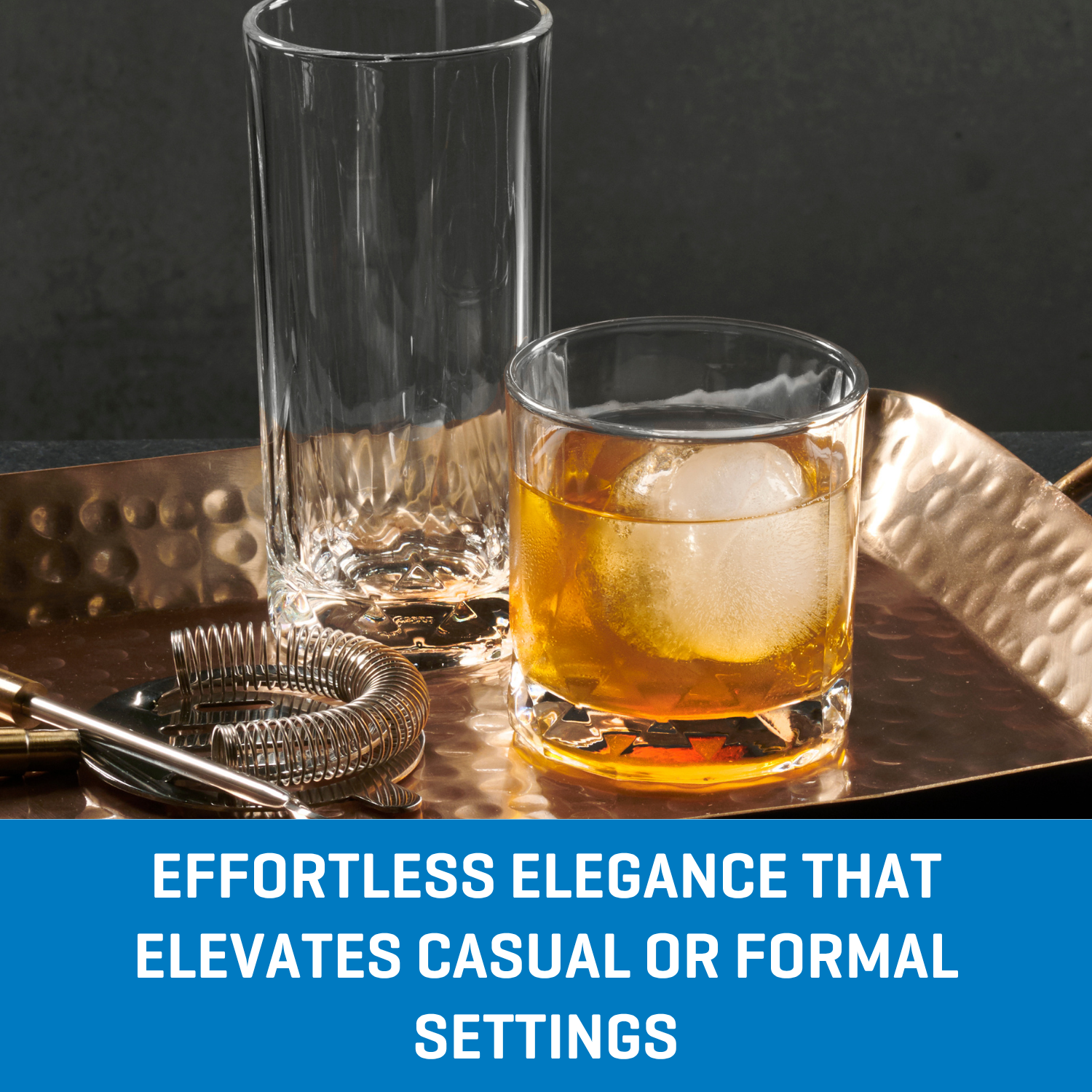 Ocean Glass Cienna Rocks Glasses (4-Pieces), 12-ounce, dishwasher Safe