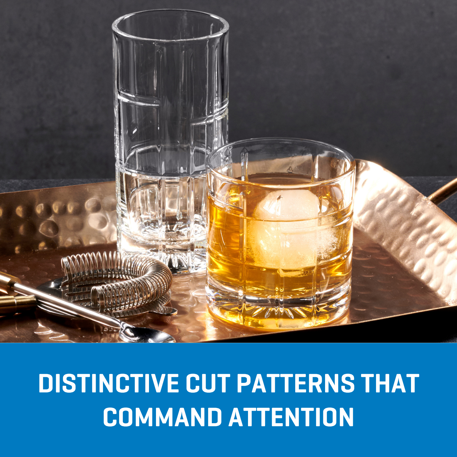 Ocean Glass Traze FTR Highball Glasses (4-Pieces), 12-ounce, Dishwasher Safe