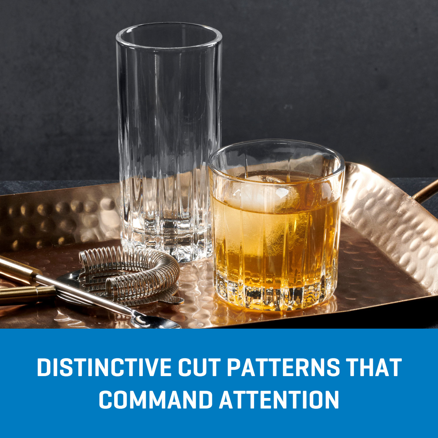 Ocean Glass Traze PRE Highball Glasses (4-Pieces), 12-ounce, Dishwasher Safe