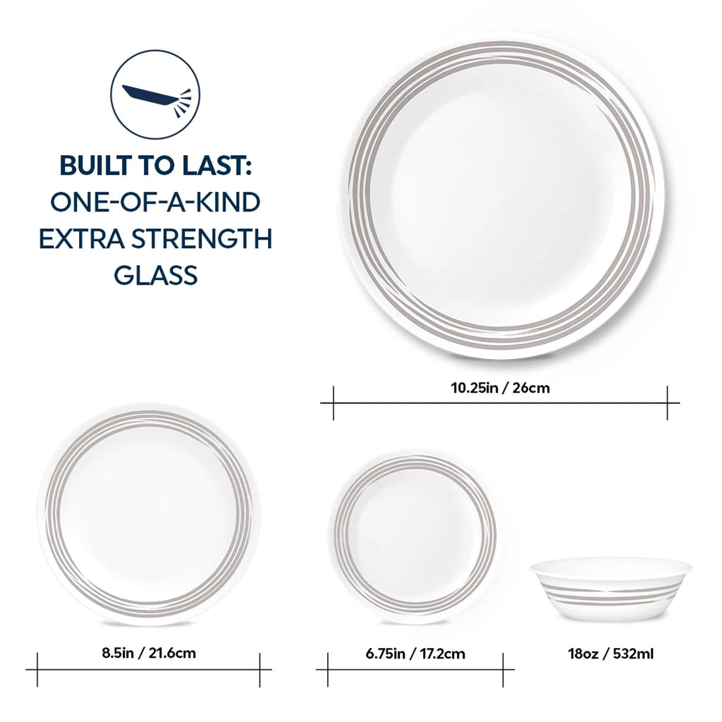 Corelle® Brushed Silver 16-piece Dinnerware Set, Service for 4