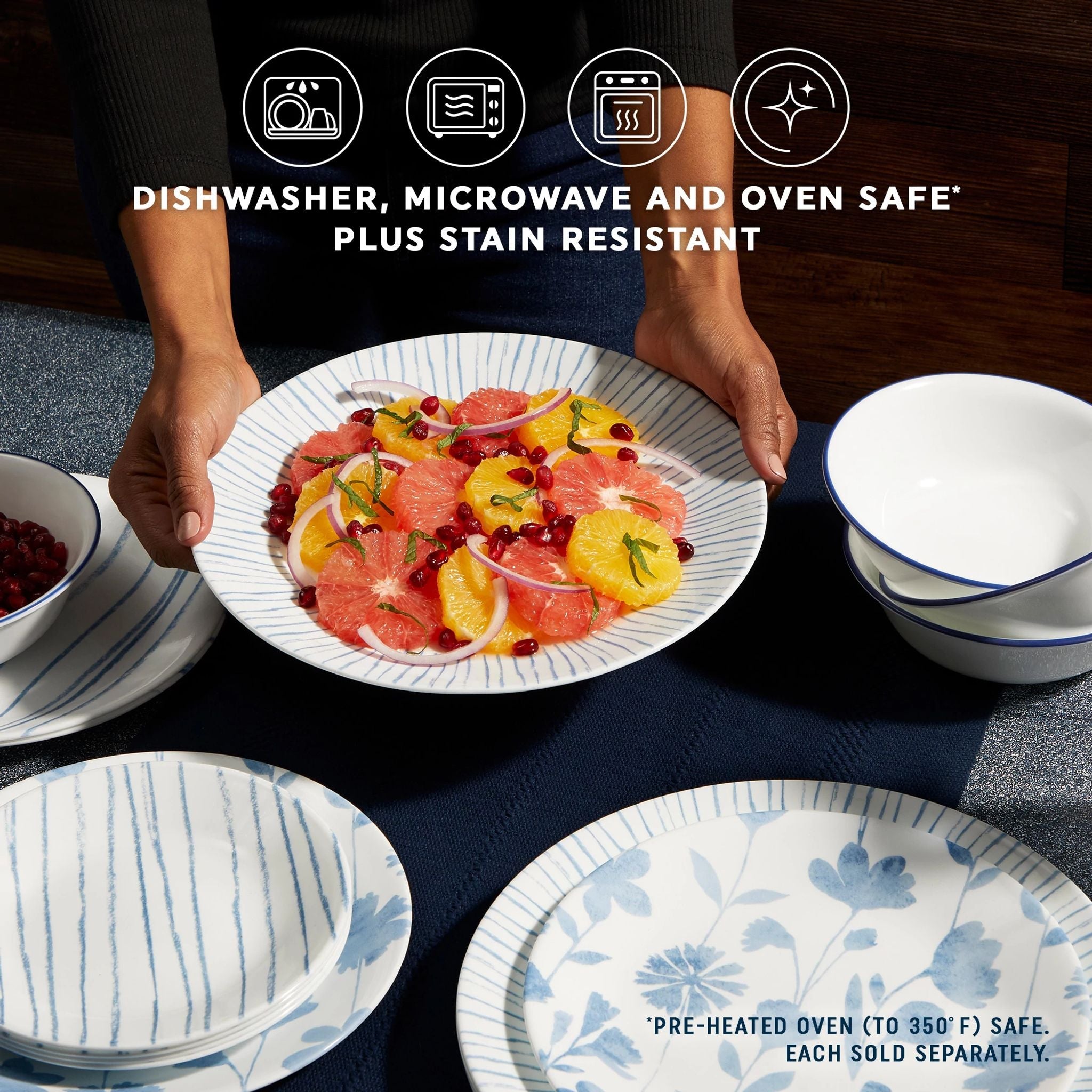 Corelle® Botanical Stripes 10.25" Dinner Plate