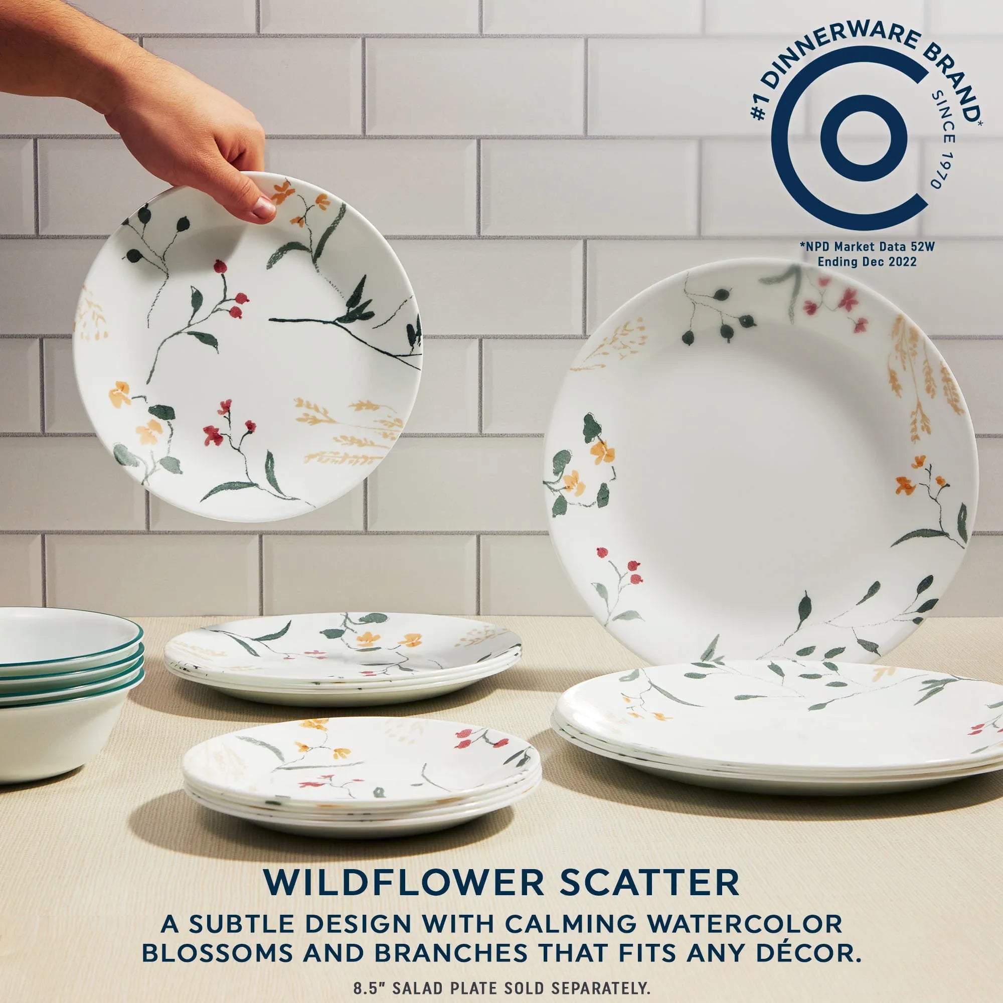 Corelle® Wildflower Scatter 32-piece Dinnerware Set, Service for 8