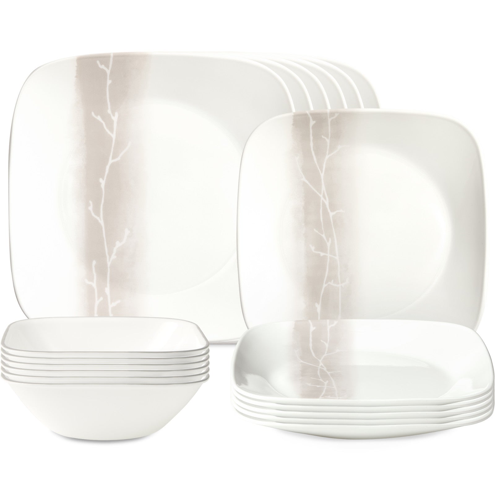 Corelle® Square Wandering Grove 18-piece Dinnerware Set, Service for 6
