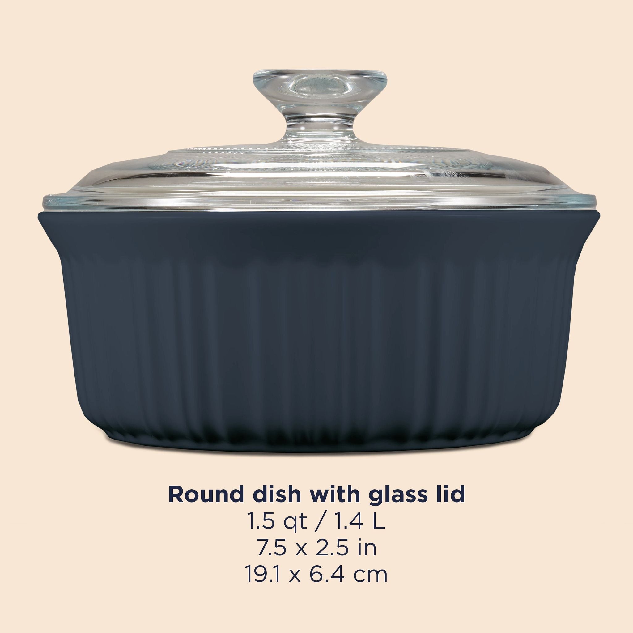 CorningWare® French Colors 1.5-quart Round Baking Dish, Navy