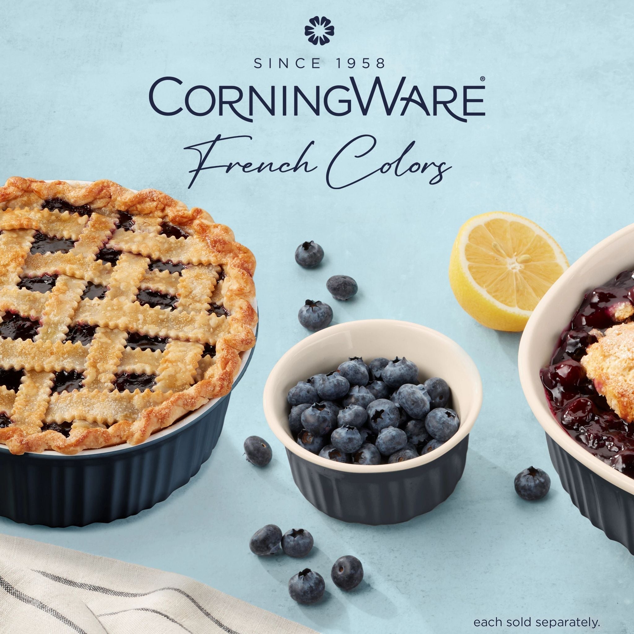 CorningWare® French Colors 1.5-quart Round Baking Dish, Navy